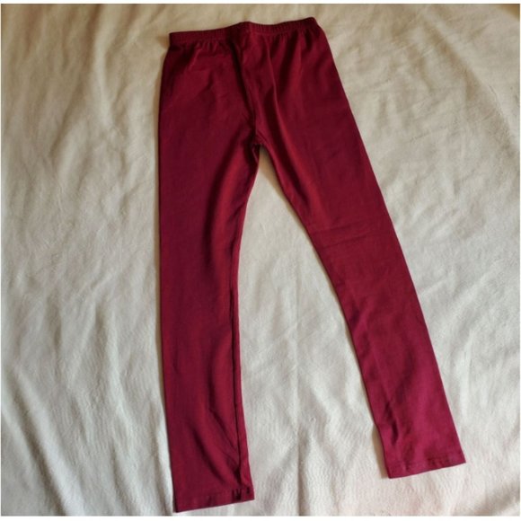 Adorable Essentials Leggings 10t maroon burgundy color solid layering piece - Picture 2 of 6